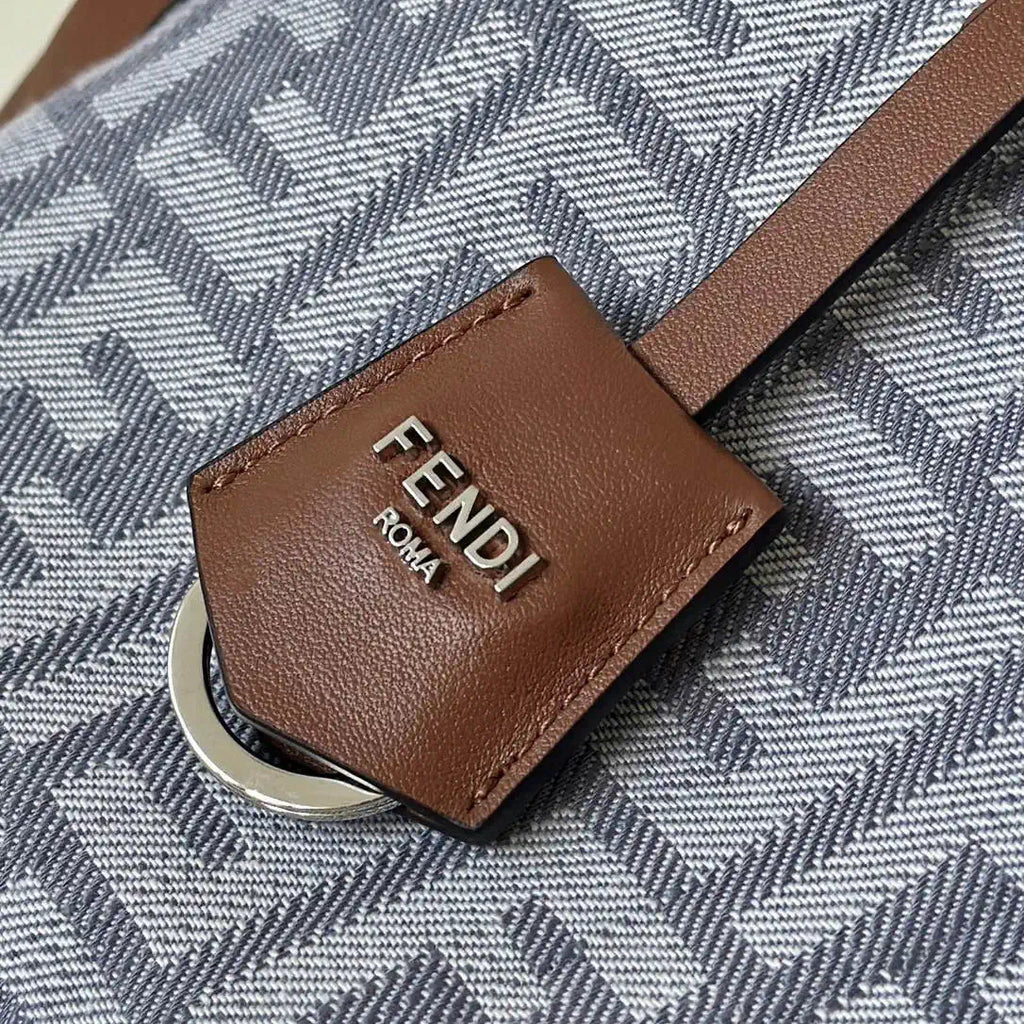 Fendi 8BL155 By The Way Soft Medium Blue denim-effect FF jacquard bag 8665BL