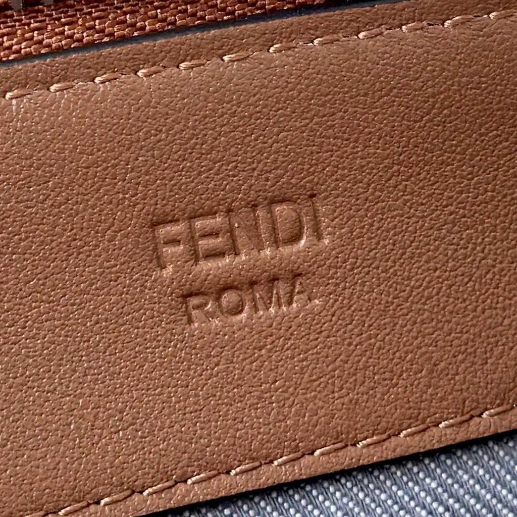 Fendi 8BS098 By The Way Soft Mini Blue denim-effect FF jacquard bag 8665Bs