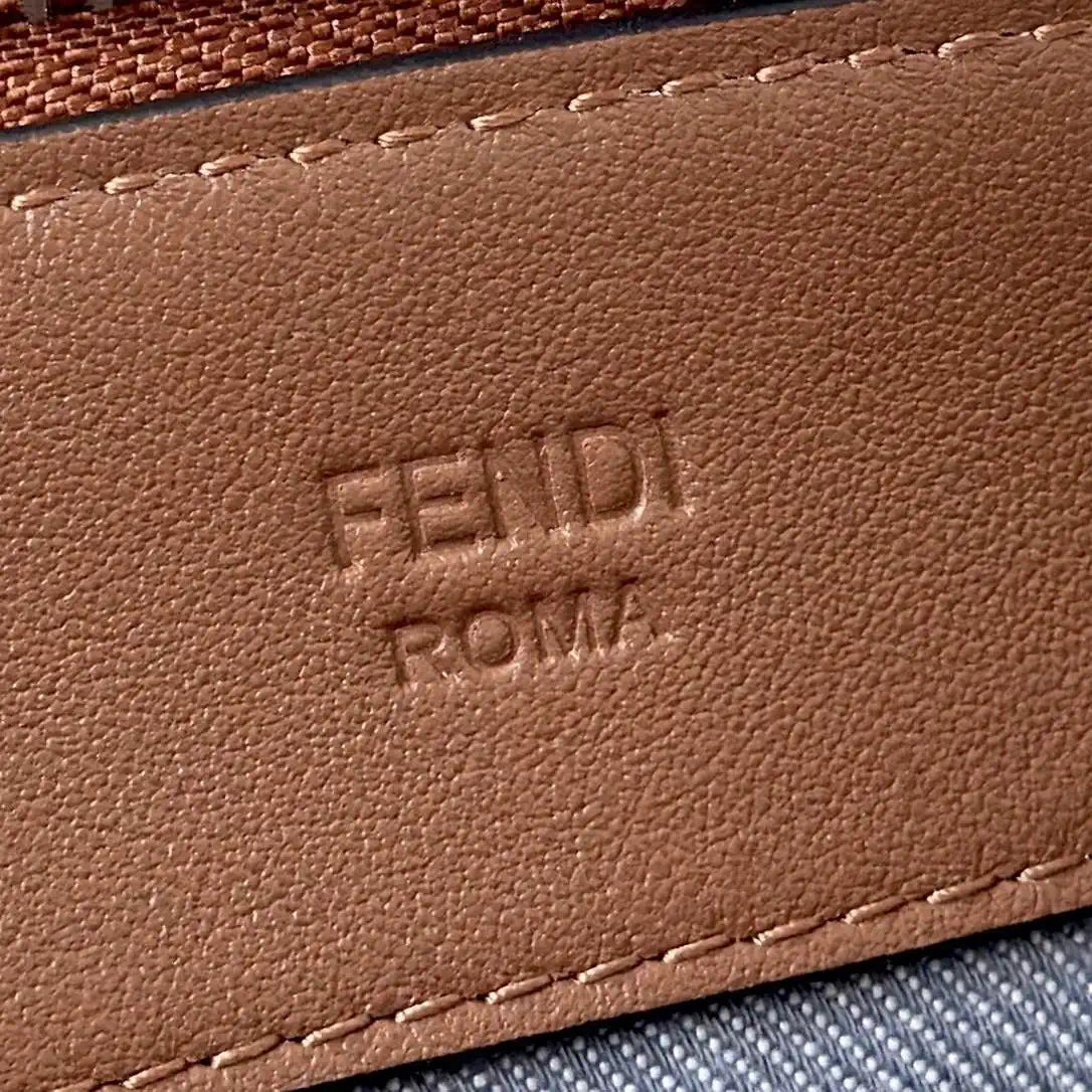Fendi 8BS098 By The Way Soft Mini Blue denim-effect FF jacquard bag 8665Bs