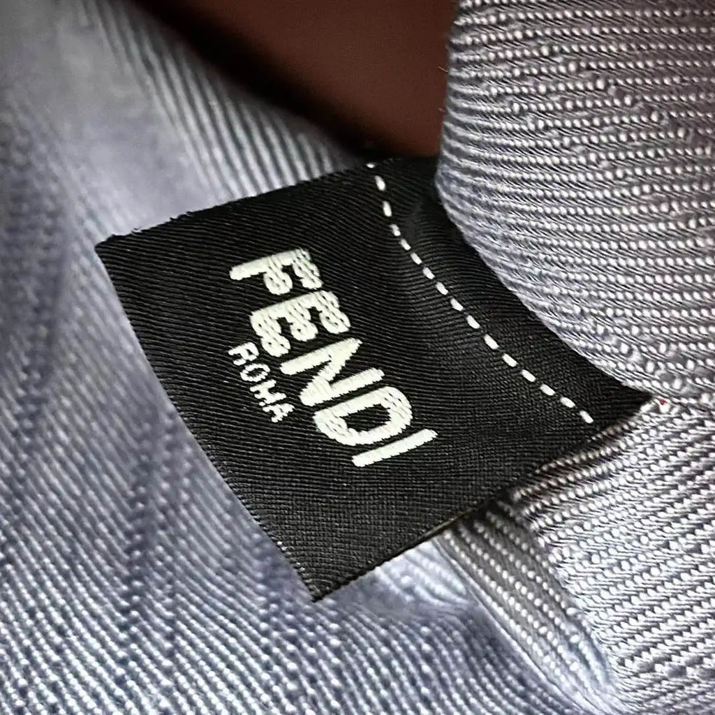 Fendi 8BS098 By The Way Soft Mini Blue denim-effect FF jacquard bag 8665Bs