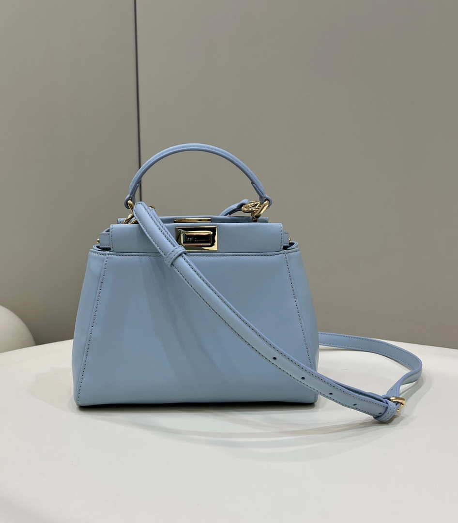 Fendi 8BN244 Peekaboo Iconic Mimi Blue Leather 8315 Bag - Default Title - View 1