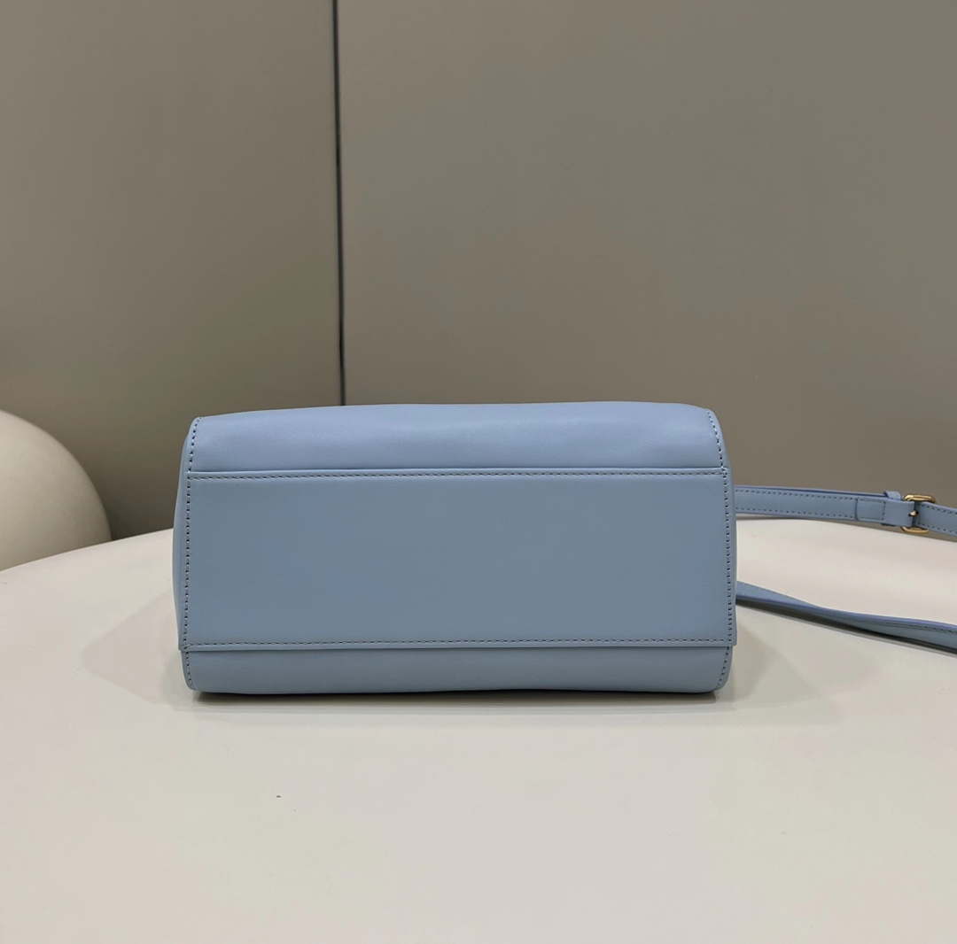 Fendi 8BN244 Peekaboo Iconic Mimi Blue Leather 8315 Bag