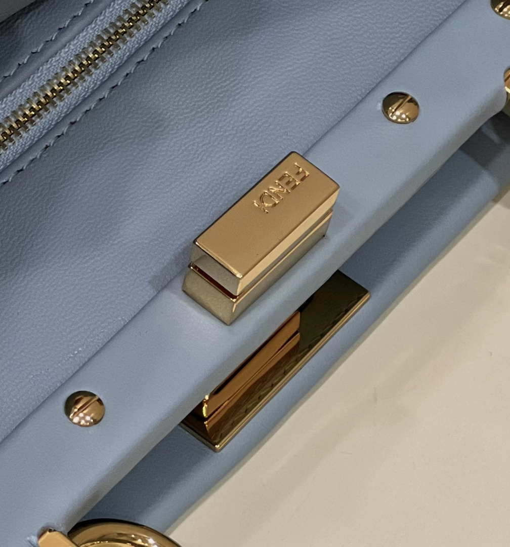Fendi 8BN244 Peekaboo Iconic Mimi Blue Leather 8315 Bag - Default Title - View 4