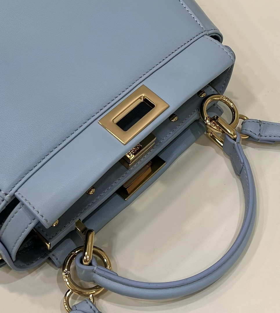 Fendi 8BN244 Peekaboo Iconic Mimi Blue Leather 8315 Bag - Default Title - View 5