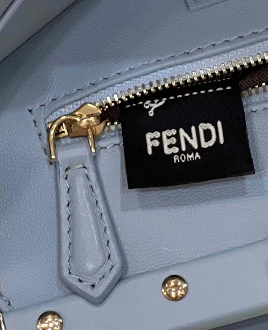 Fendi 8BN244 Peekaboo Iconic Mimi Blue Leather 8315 Bag