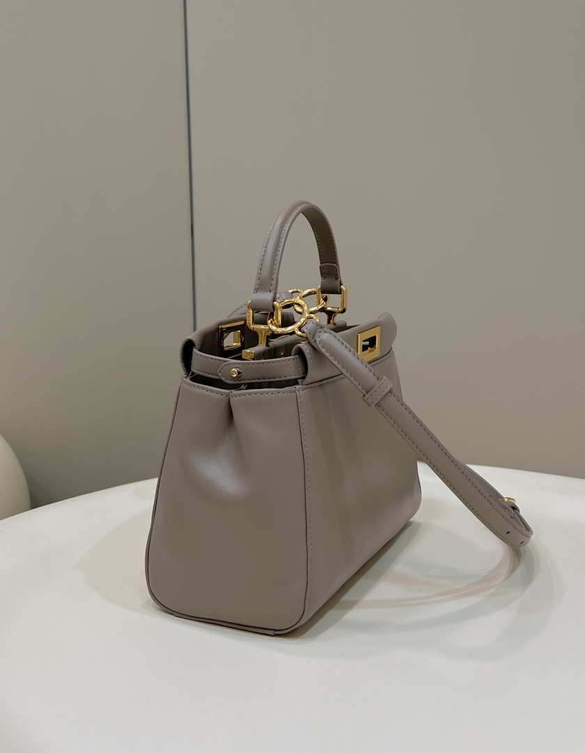 Fendi 8BN244 Peekaboo Iconic Mimi Gray Leather 8315 Bag - Default Title - View 2
