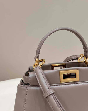 Fendi 8BN244 Peekaboo Iconic Mimi Gray Leather 8315 Bag - Default Title - View 4