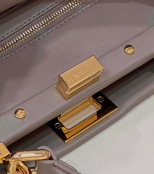 Fendi 8BN244 Peekaboo Iconic Mimi Gray Leather 8315 Bag - Default Title - View 5