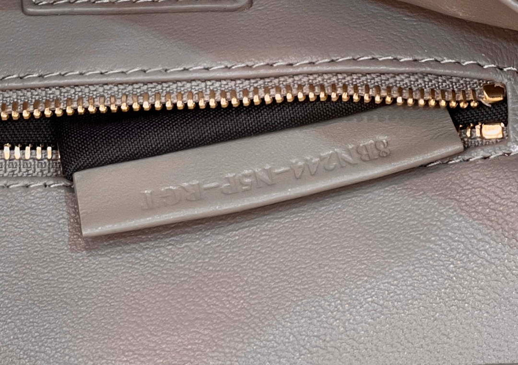 Fendi 8BN244 Peekaboo Iconic Mimi Gray Leather 8315 Bag