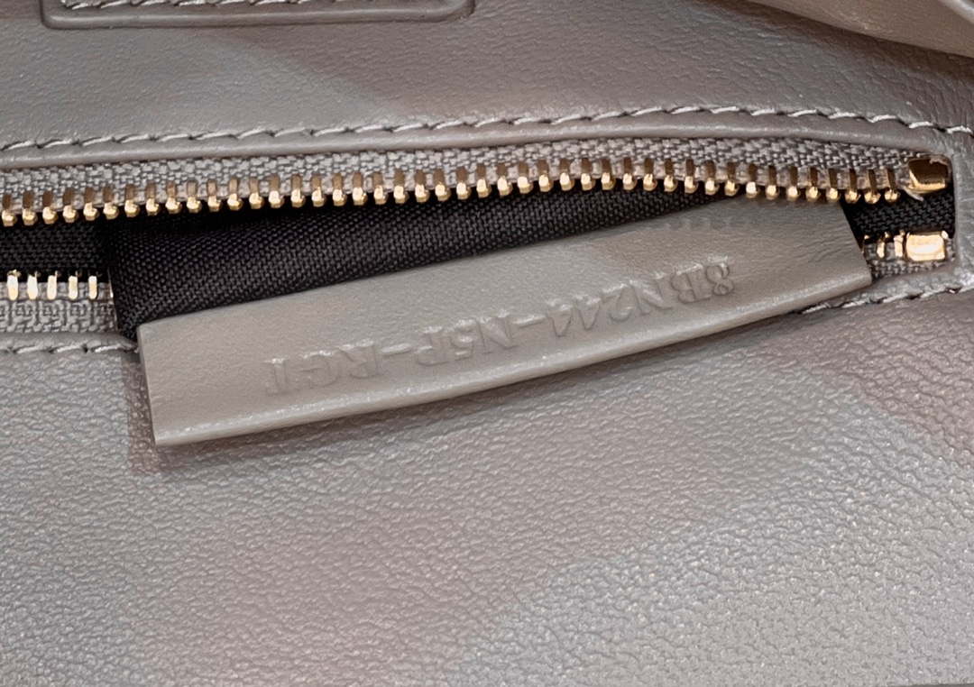 Fendi 8BN244 Peekaboo Iconic Mimi Gray Leather 8315 Bag