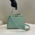Fendi 8BN244 Peekaboo Iconic Mimi Green Leather 8315 Bag - Default Title - View 1