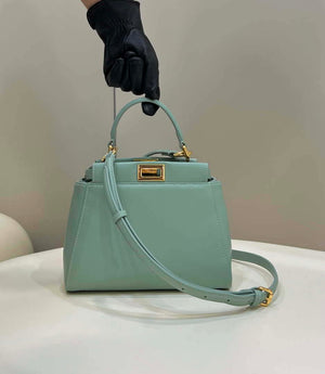 Fendi 8BN244 Peekaboo Iconic Mimi Green Leather 8315 Bag - Default Title - View 1