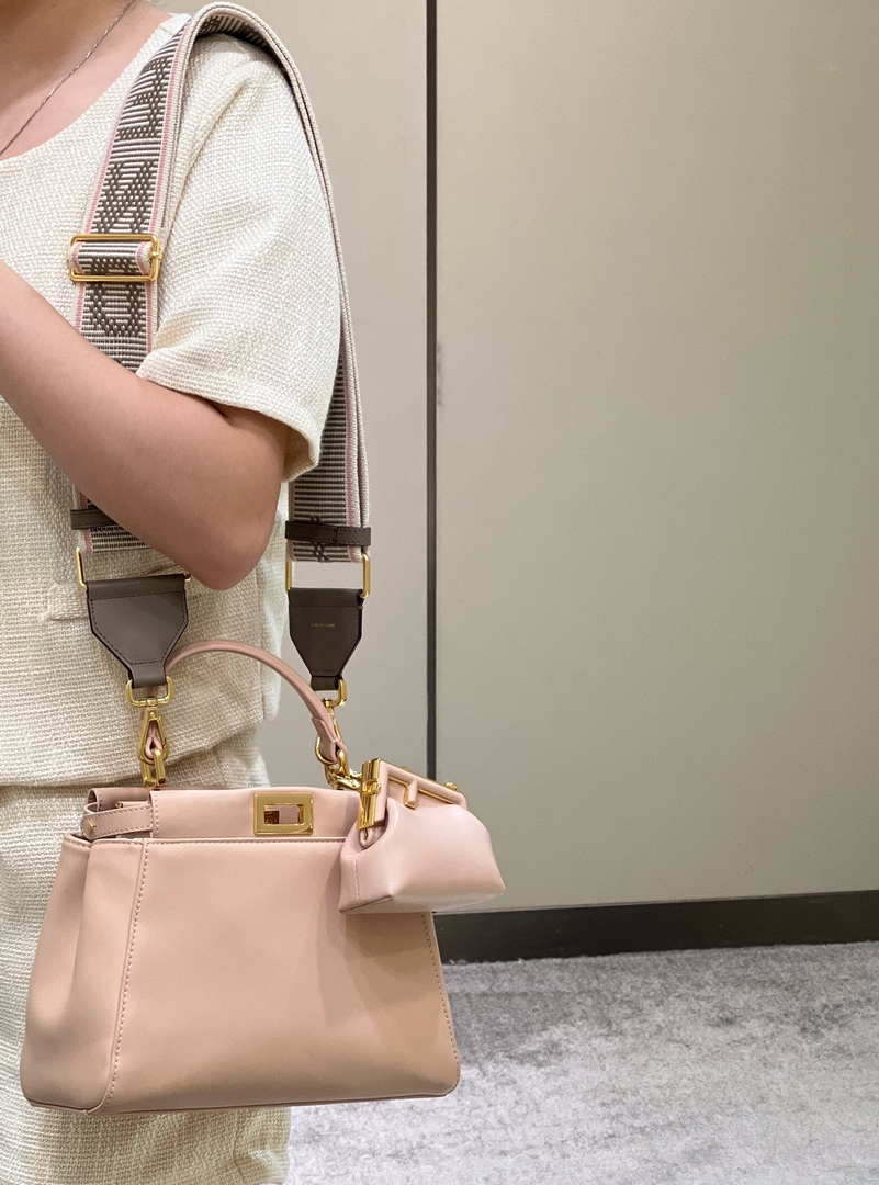 Fendi 8BN244 Peekaboo Iconic Mimi Pink Leather 8315 Bag - Default Title - View 7