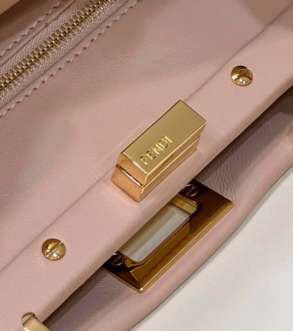 Fendi 8BN244 Peekaboo Iconic Mimi Pink Leather 8315 Bag