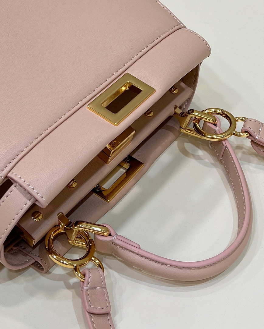 Fendi 8BN244 Peekaboo Iconic Mimi Pink Leather 8315 Bag
