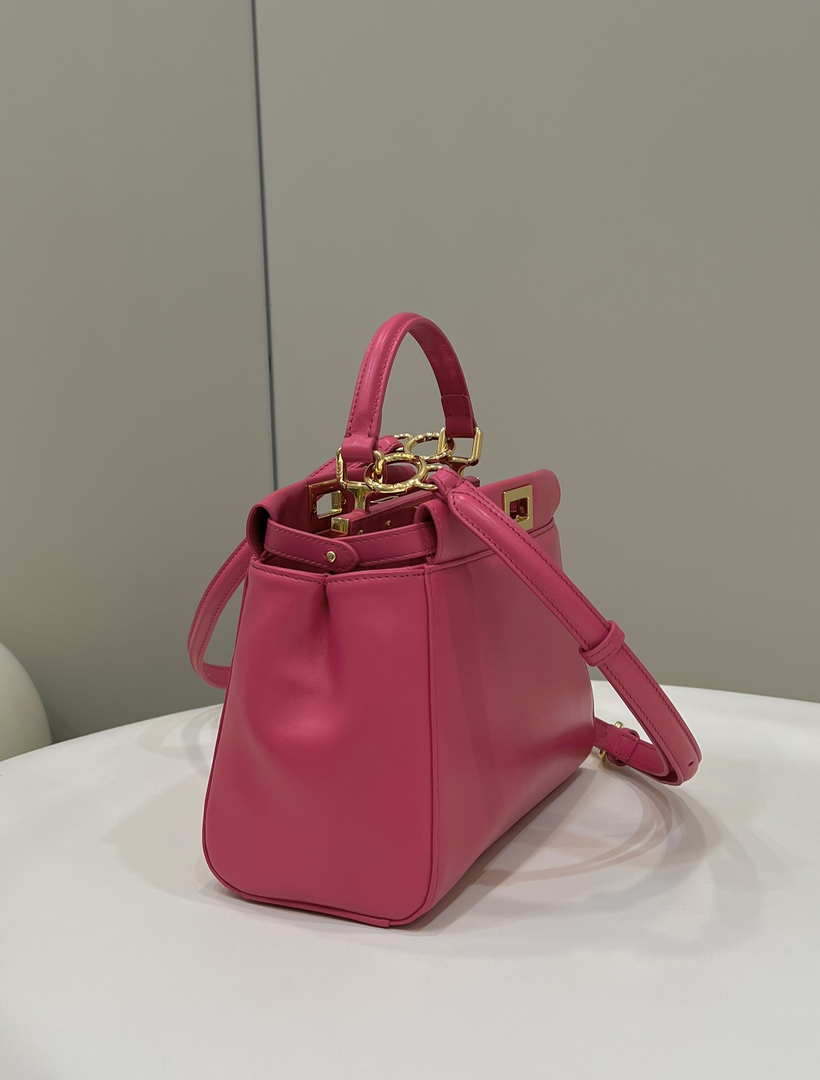 Fendi 8BN244 Peekaboo Iconic Mimi Rose red Leather 8315 Bag
