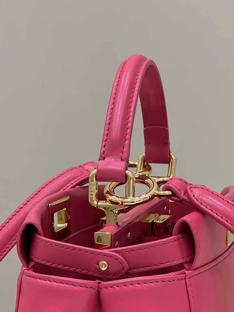 Fendi 8BN244 Peekaboo Iconic Mimi Rose red Leather 8315 Bag - Default Title - View 3