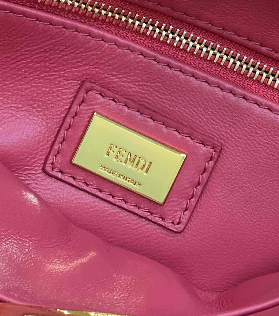Fendi 8BN244 Peekaboo Iconic Mimi Rose red Leather 8315 Bag