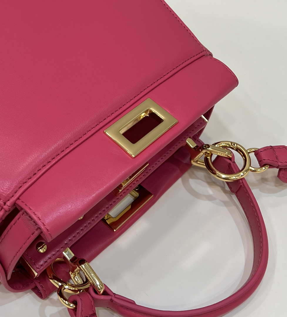 Fendi 8BN244 Peekaboo Iconic Mimi Rose red Leather 8315 Bag - Default Title - View 9