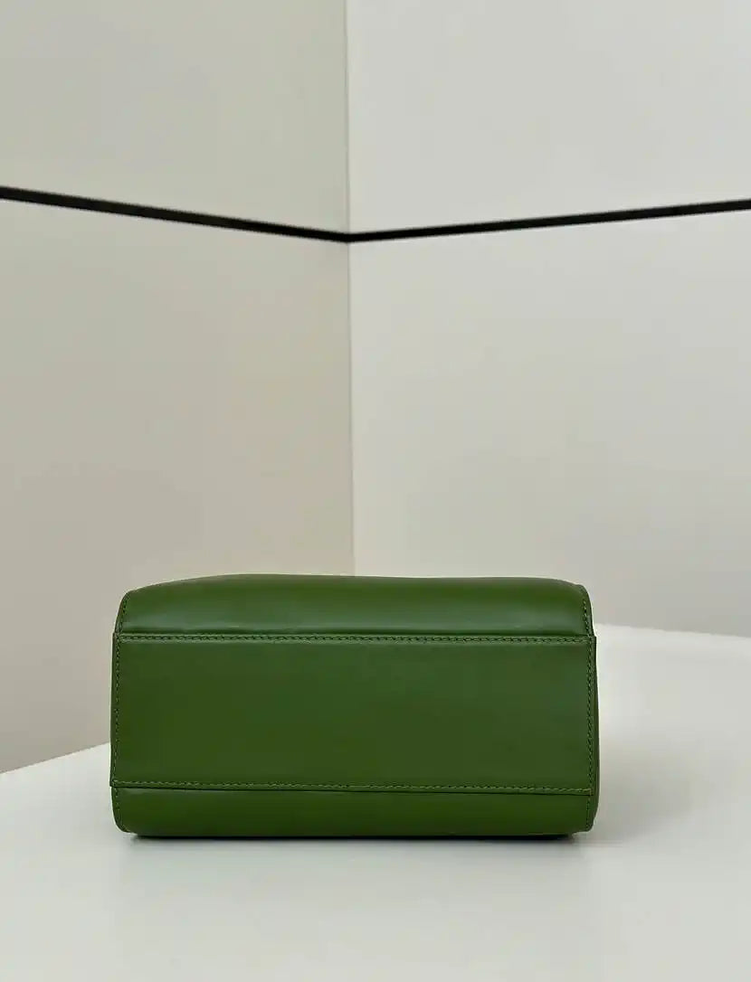 Fendi 8BN244 Peekaboo Iconic Mini Apple Green Leather 8315 Bag