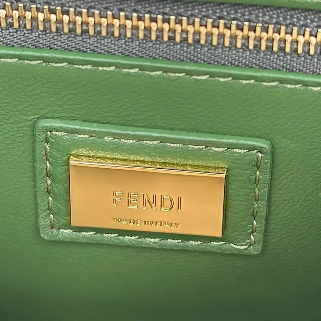 Fendi 8BN244 Peekaboo Iconic Mini Apple Green Leather 8315 Bag