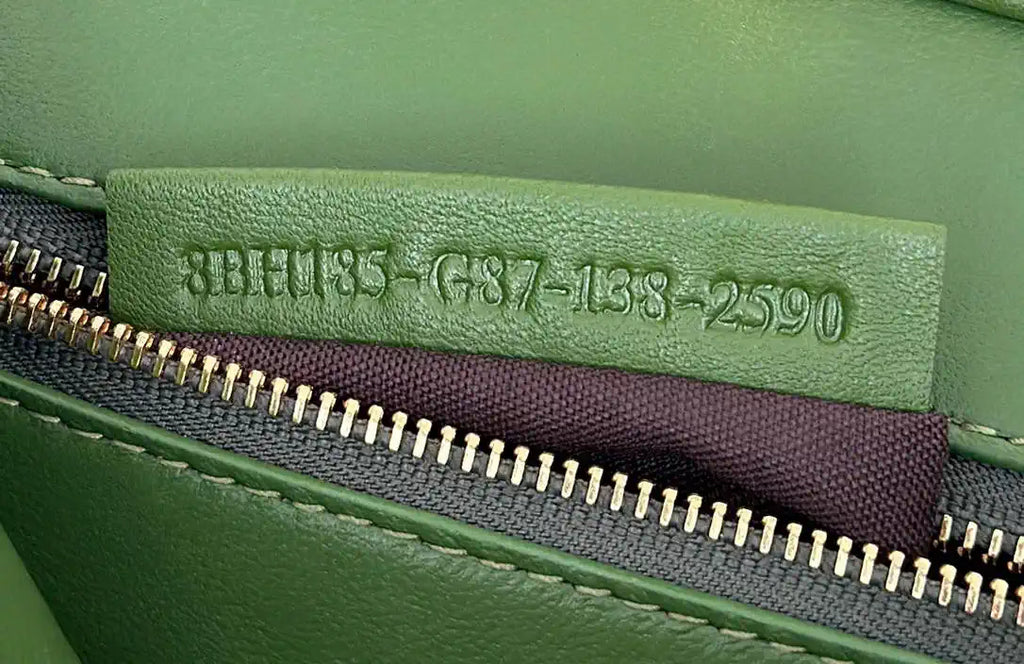 Fendi 8BN244 Peekaboo Iconic Mini Apple Green Leather 8315 Bag