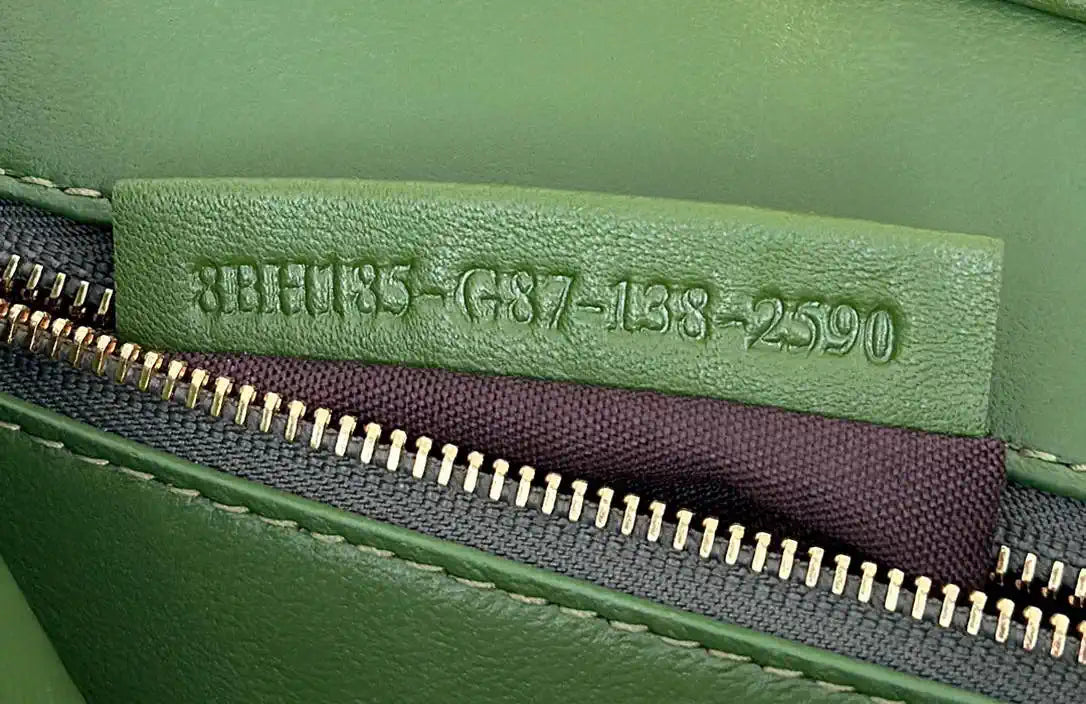 Fendi 8BN244 Peekaboo Iconic Mini Apple Green Leather 8315 Bag