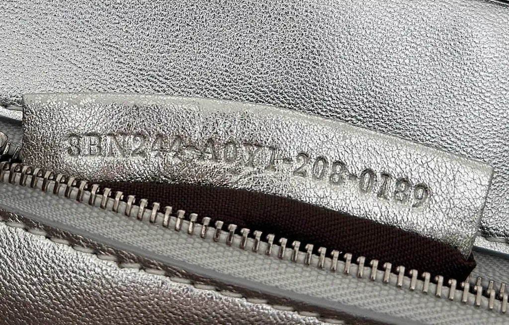 Fendi 8BN244 Peekaboo Iconic Mini Silver Leather 8315 Bag