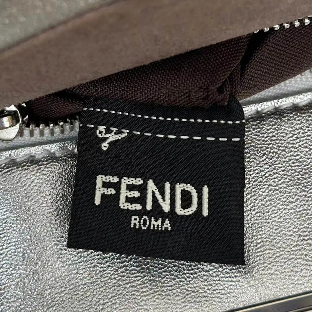 Fendi 8BN244 Peekaboo Iconic Mini Silver Leather 8315 Bag