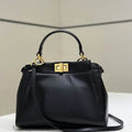 Fendi 8BN244 Peekaboo Iconic Mini Black Leather 8315 Bag