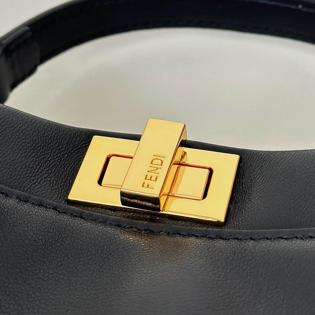 Fendi 8BN244 Peekaboo Iconic Mini Black Leather 8315 Bag