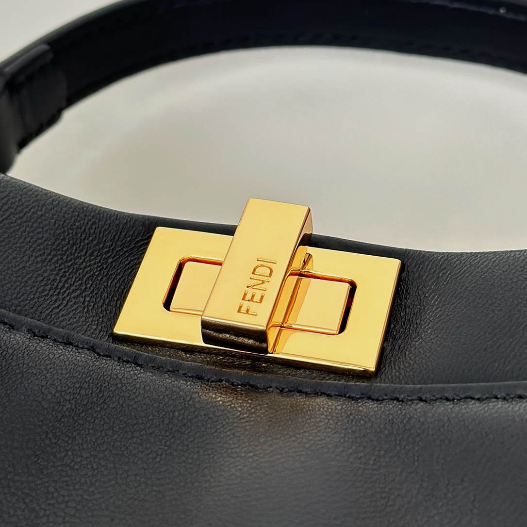 Fendi 8BN244 Peekaboo Iconic Mini Black Leather 8315 Bag