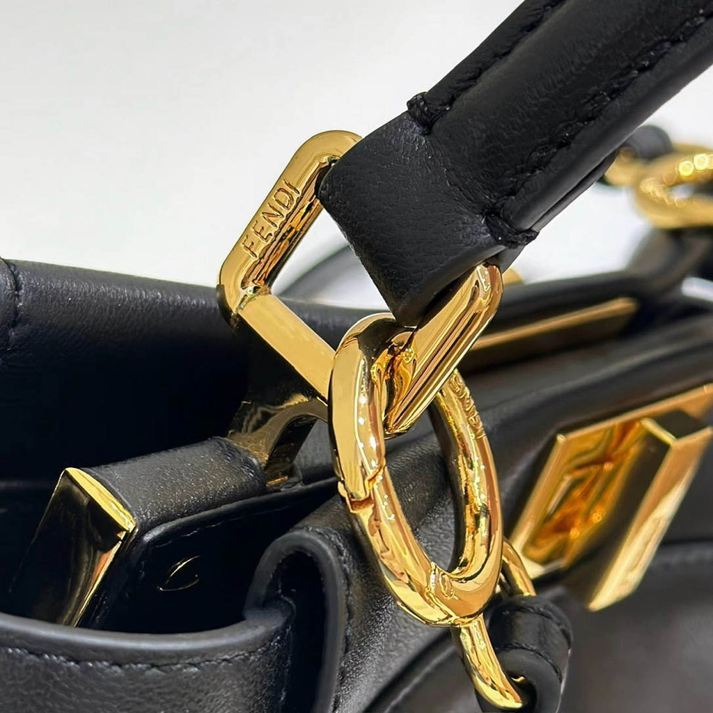 Fendi 8BN244 Peekaboo Iconic Mini Black Leather 8315 Bag