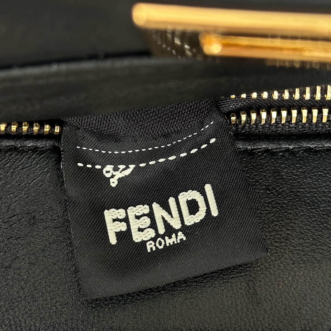 Fendi 8BN244 Peekaboo Iconic Mini Black Leather 8315 Bag