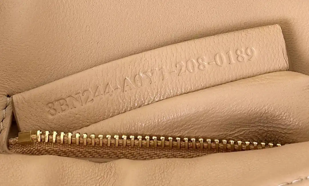 Fendi 8BN244 Peekaboo Iconic Mini Apricot Ostrich Leather 66806 Bag