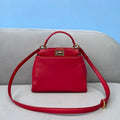 Fendi 8BN244 Peekaboo Iconic MINI Red Leather 8315 Bag - luxibagsmall