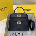 Fendi 8BN244 Peekaboo Mimi Black Leather Bag 8596S - Default Title - View 1