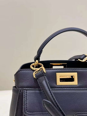 Fendi 8BN244 Peekaboo Mimi Black Leather Bag 8596S - Default Title - View 6