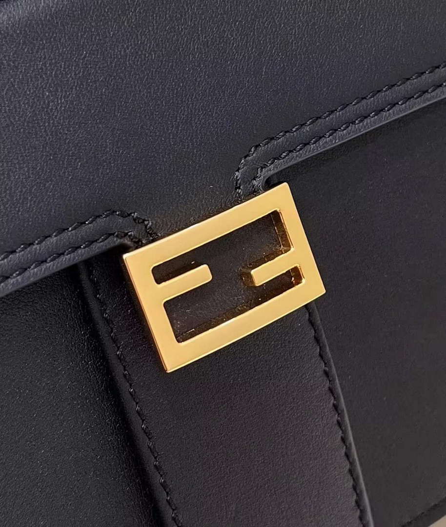 Fendi 8BN244 Peekaboo Mimi Black Leather Bag 8596S