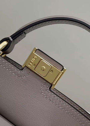 Fendi 8BN244 Peekaboo Mimi Gray Leather Bag 8596S - Default Title - View 4