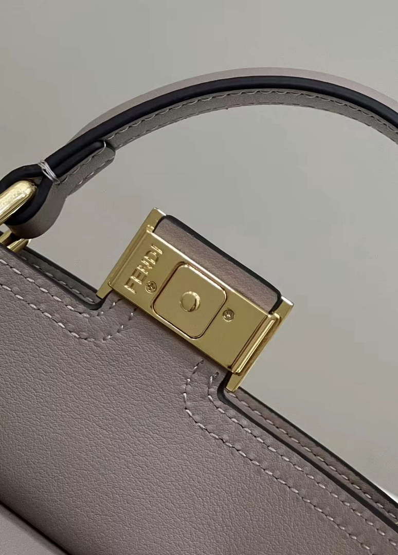 Fendi 8BN244 Peekaboo Mimi Gray Leather Bag 8596S - Default Title - View 4