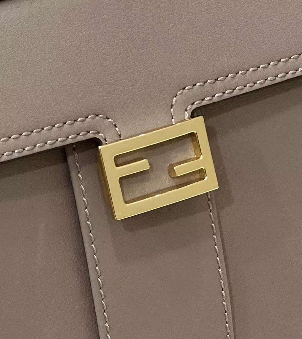 Fendi 8BN244 Peekaboo Mimi Gray Leather Bag 8596S - Default Title - View 6