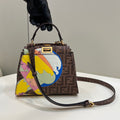 Fendi 8BN244 Peekaboo Mimi Jacquard FF fabric bag 8562 Pinter - Default Title - View 1