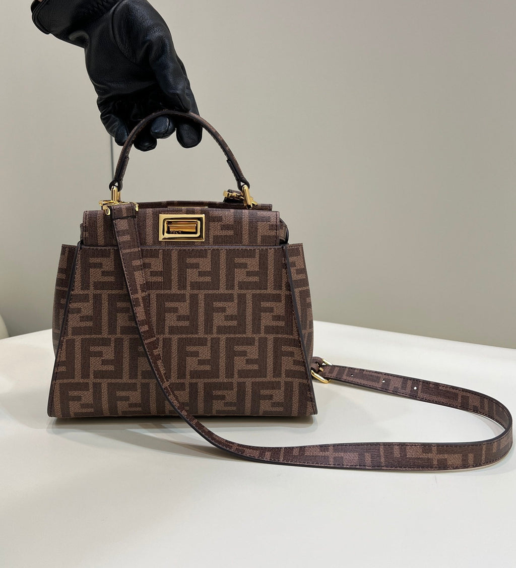 Fendi 8BN244 Peekaboo Mimi Jacquard FF fabric bag 8562 Pinter