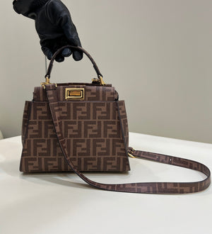 Fendi 8BN244 Peekaboo Mimi Jacquard FF fabric bag 8562 Pinter - Default Title - View 2
