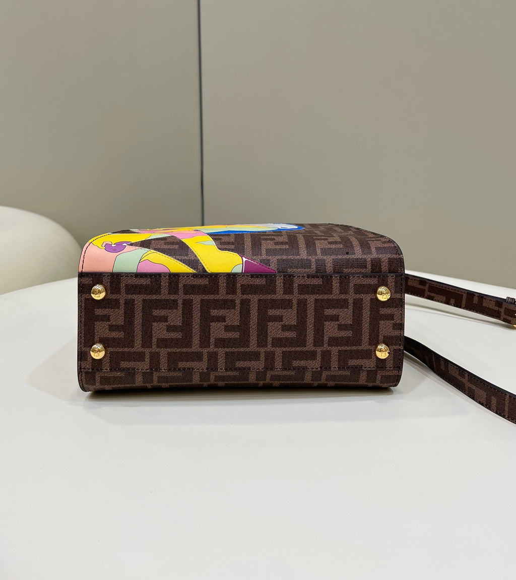 Fendi 8BN244 Peekaboo Mimi Jacquard FF fabric bag 8562 Pinter