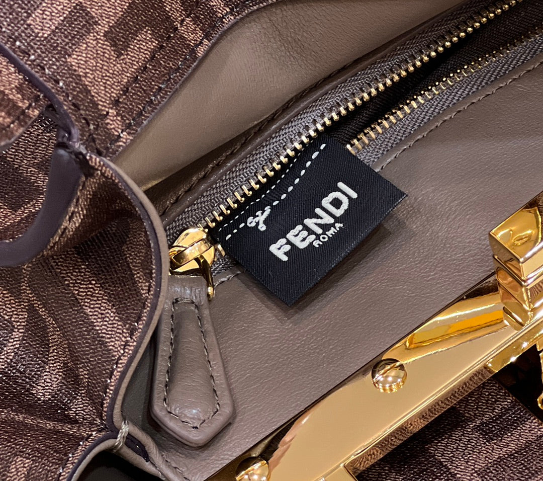 Fendi 8BN244 Peekaboo Mimi Jacquard FF fabric bag 8562 Pinter - Default Title - View 7