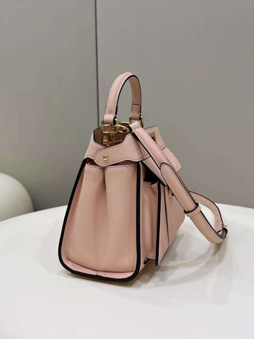 Fendi 8BN244 Peekaboo Mimi Pink Leather Bag 8596S