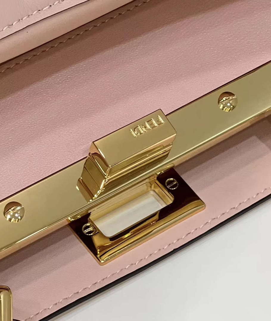 Fendi 8BN244 Peekaboo Mimi Pink Leather Bag 8596S