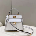 Fendi 8BN244 Peekaboo Mimi White Leather Bag 8596S - Default Title - View 1